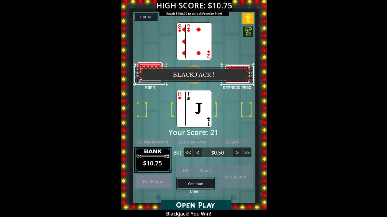 Blackjack 2D: Dealer's Gambit screenshot 1