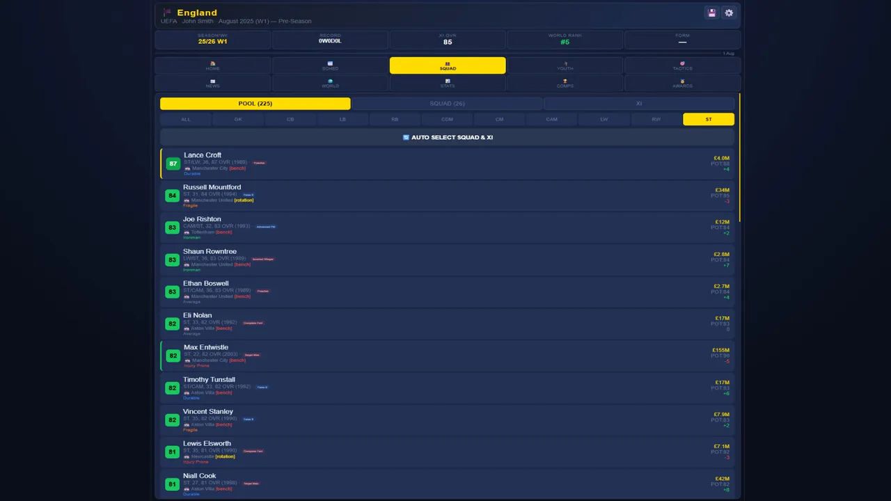 Sim: World Cup Manager screenshot 2