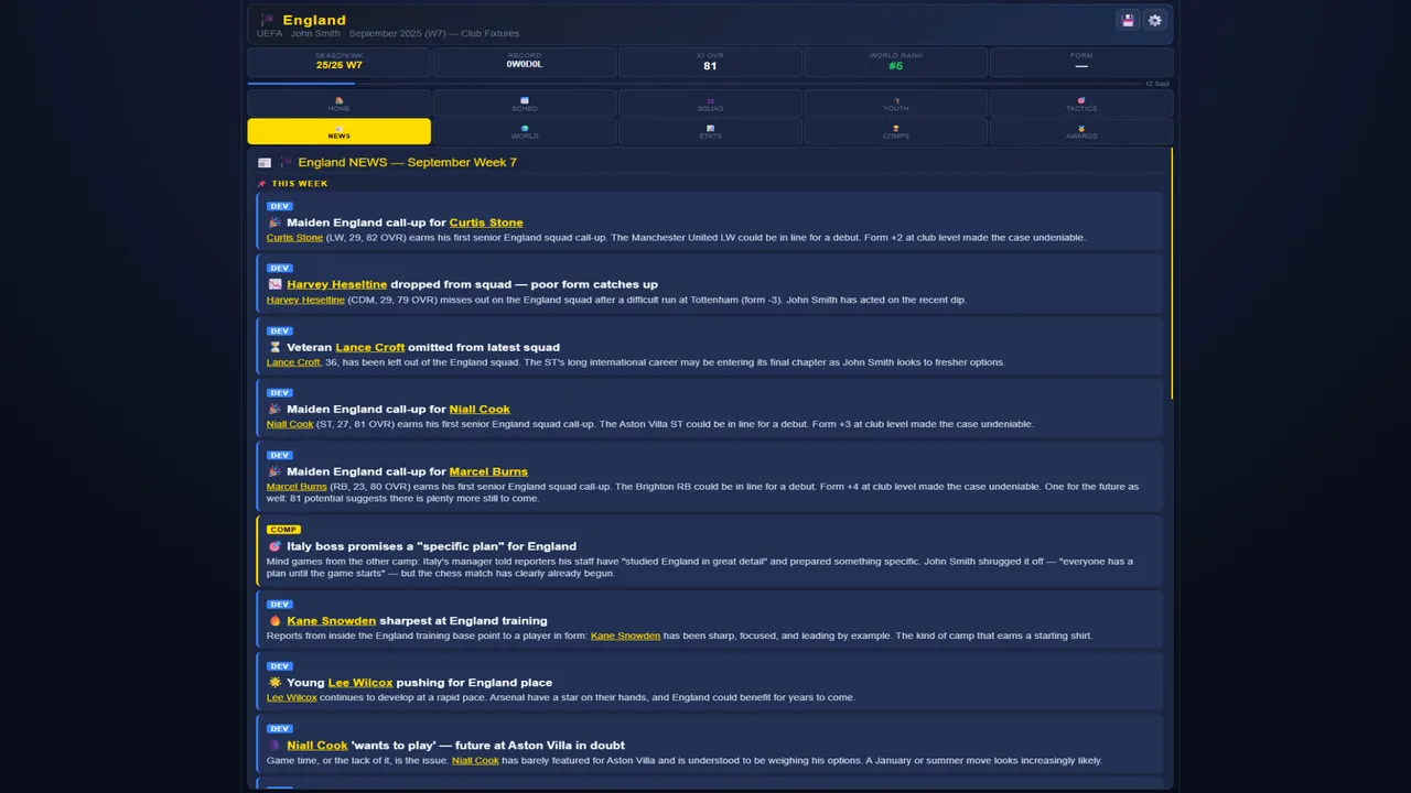 Sim: World Cup Manager screenshot 4