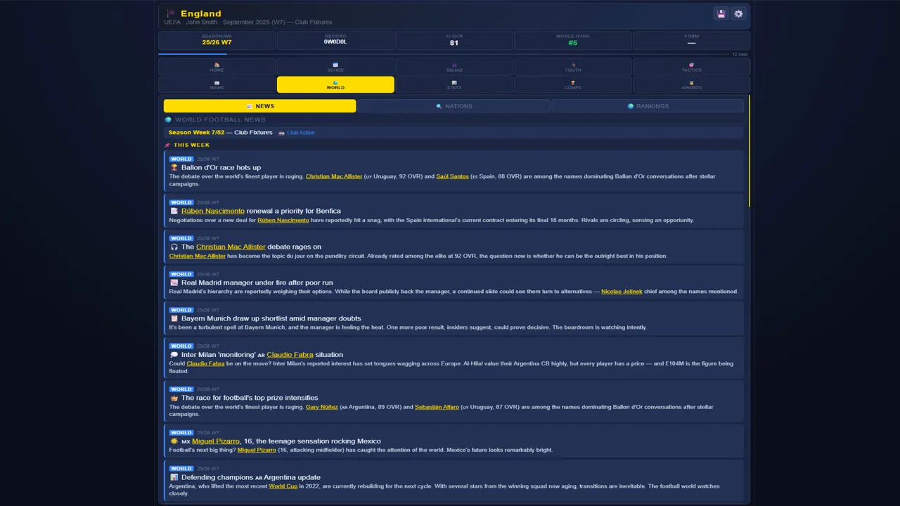 Sim: World Cup Manager screenshot 5